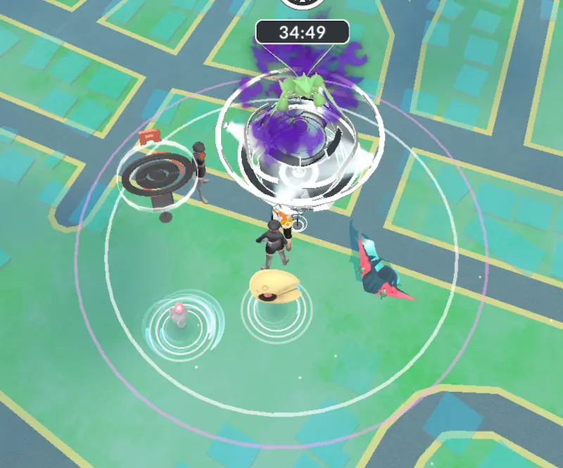 ポケモンGOのマップ(ジム1つとポケストップが1つ)